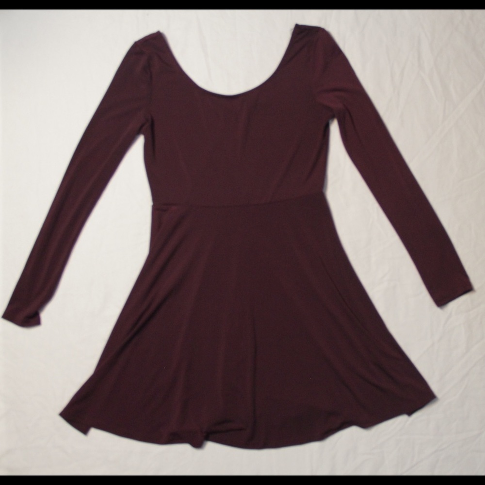 Divided/h&m purple long sleeved skater dress